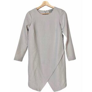 ASOS Clean Shift Asymmetrical Light Gray Long Sleeve Short Dress 4